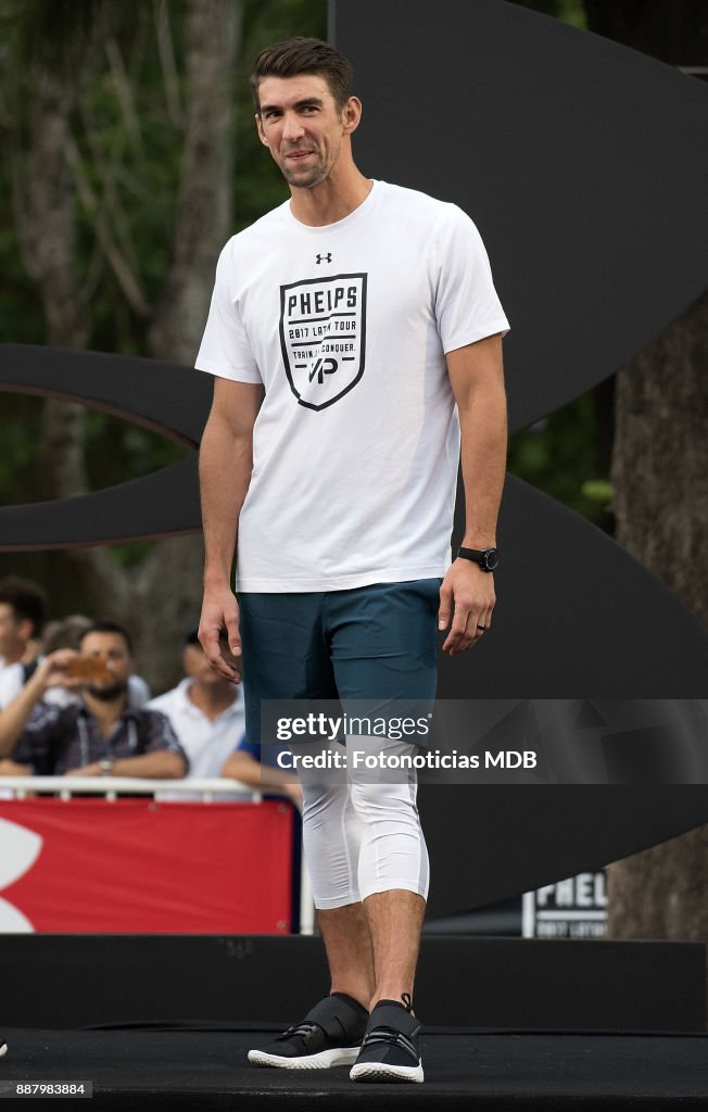 Michael Phelps Attends A Public Training As Under Armour Ambassador