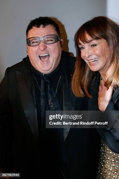 Stylist Alber Elbaz and Babeth Djian attend the Annual Charity Dinner hosted by the AEM Association Children of the World for Rwanda at Pavillon...