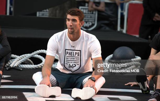 Michael Phelps attends a public training session as an Under Armour Ambassador at The Rosedal on December 7, 2017 in Buenos Aires, Argentina.