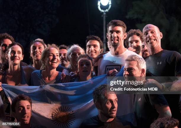 Michael Phelps attends a public training session as an Under Armour Ambassador at The Rosedal on December 7, 2017 in Buenos Aires, Argentina.