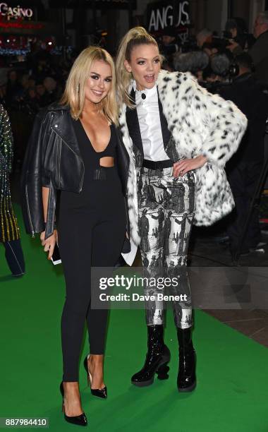 Tallia Storm and Becca Dudley attend the UK Premiere of "Jumanji: Welcome To The Jungle" at Vue West End on December 7, 2017 in London, England.