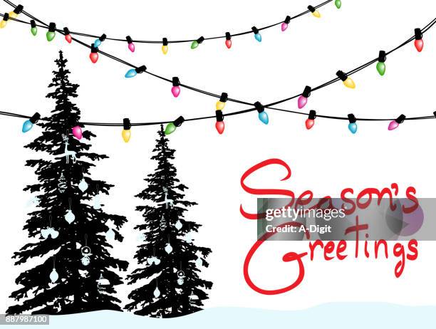 christmas lights holiday cheer - season greetings stock illustrations