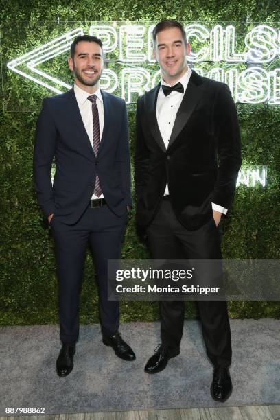 Author, entrepreneur, PoP Founder Adam Braun and Author, entrepreneur, and Philanthropist Award Honoree Lewis Howes attends the Pencils of Promise...