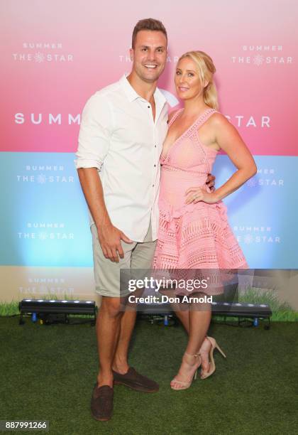 Beau Ryan and Kara Ryan attend the Summer & The Star Official Launch at The Star on December 8, 2017 in Sydney, Australia.