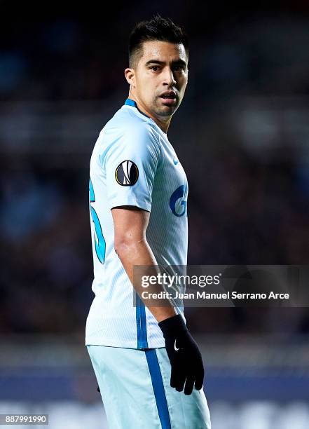 Christian Noboa of Zenit St. Petersburg reacts during the UEFA Europa League group L football match between Real Sociedad de Futbol and FC Zenit...