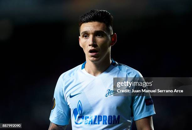 Matias Kranevitter of Zenit St. Petersburg reacts during the UEFA Europa League group L football match between Real Sociedad de Futbol and FC Zenit...