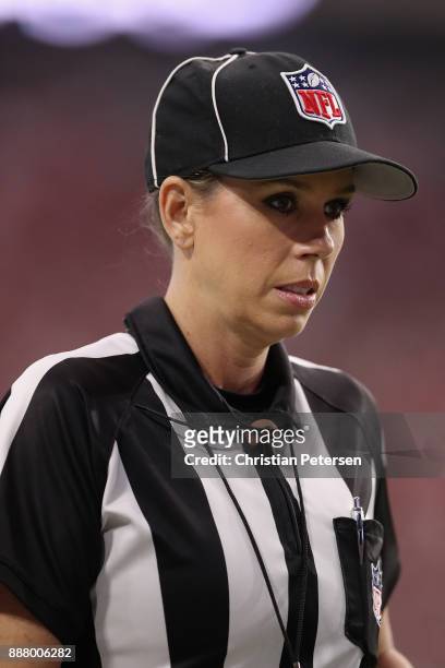 Referee Sarah Thomas during the NFL game between the Arizona Cardinals and the Los Angeles Rams at the University of Phoenix Stadium on December 3,...
