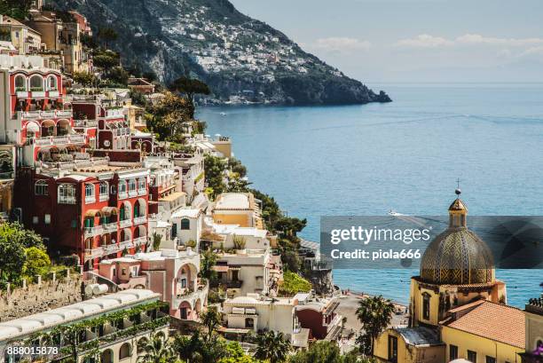 amalfi coast and sorrento peninsula: positano - positano italy stock pictures, royalty-free photos & images