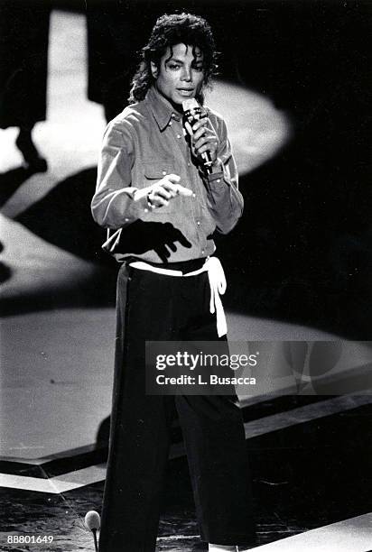 American musician Michael Jackson performs at the GRAMMY Awards at Radio City Music Hall, New York, New York, March 2, 1988.