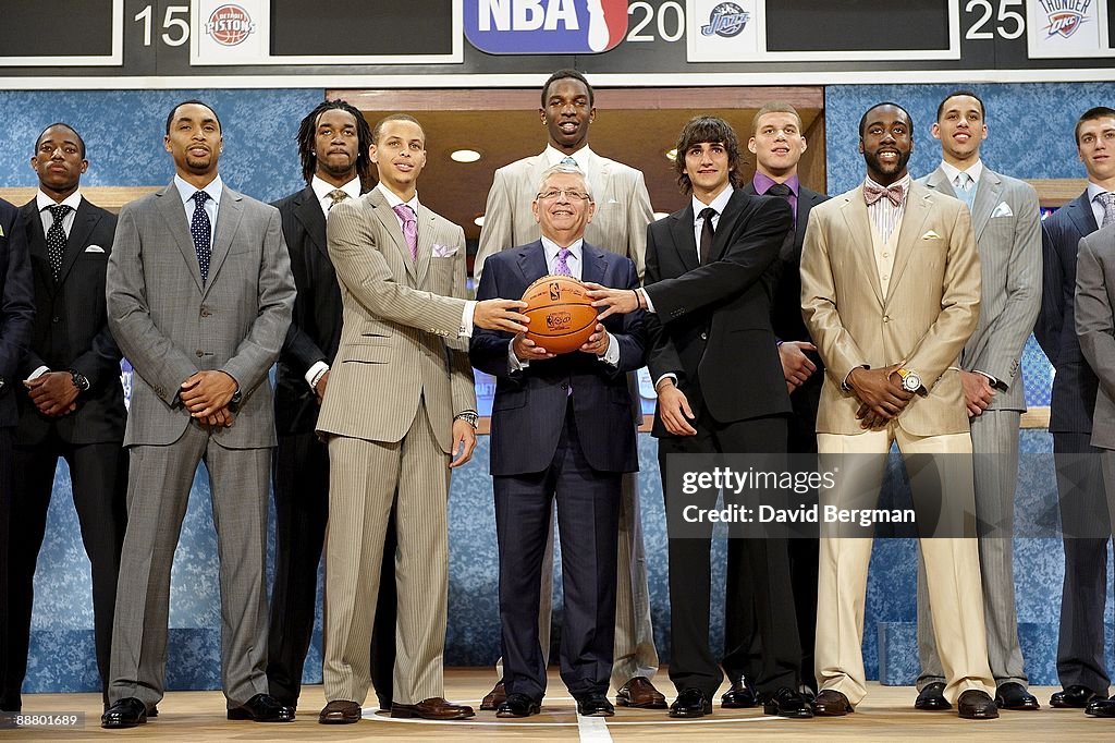 NBA commissioner David Stern with DeMar DeRozan, Gerald Henderson