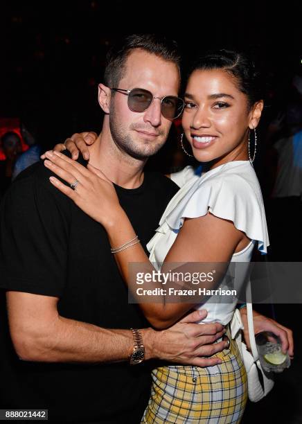 Brendan Fallis and Hannah Bronfman celebrate Miami Art Week at the American Express Platinum House at The Miami Beach EDITION on December 7, 2017 in...