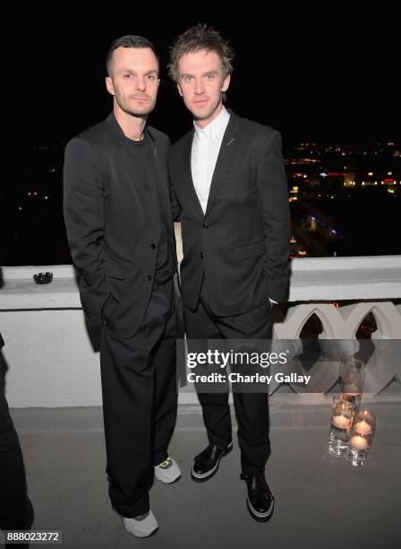 Kris Van Assche and Dan Stevens attend GQ and Dior Homme private dinner in celebration of The 2017 GQ Men Of The Year Party at Chateau Marmont on...