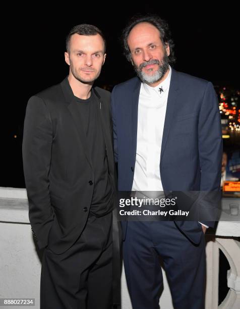 Kris Van Assche and Luca Guadagnino attend GQ and Dior Homme private dinner in celebration of The 2017 GQ Men Of The Year Party at Chateau Marmont on...