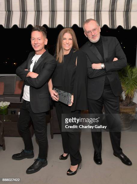 Magazine Editor-in-Chief Jim Nelson, CBO of GQ Kim Kelleher and GQ Creative Director Jim Moore attend GQ and Dior Homme private dinner in celebration...