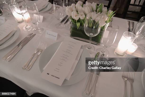 General view of the atmosphere at the GQ and Dior Homme private dinner in celebration of The 2017 GQ Men Of The Year Party at Chateau Marmont on...