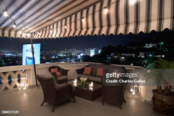 General view of the atmosphere at the GQ and Dior Homme private dinner in celebration of The 2017 GQ Men Of The Year Party at Chateau Marmont on...