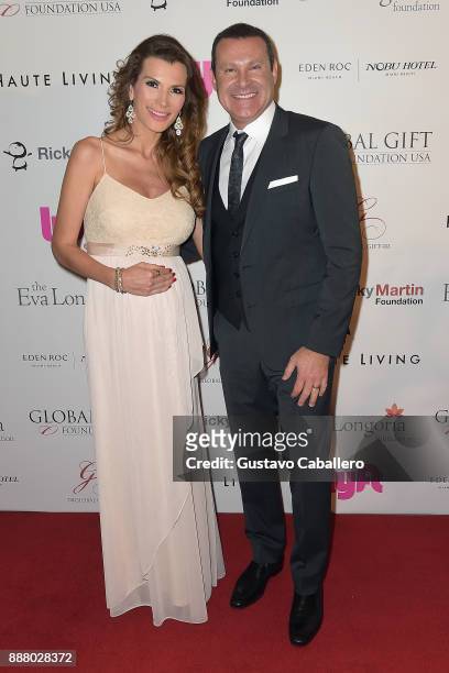 Cristina Bernal and Alan Tacher attend the Art Basel Miami Beach 2017 - The Global Gift Foundation USA Benefit Hurricane Relief Efforts In Puerto...
