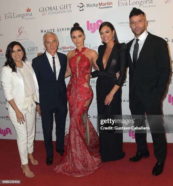 Eva Longoria, Jorge Ramos, Chiquinquira Delgado, Zuleyka Rivera and Ricky Martin attend the Art Basel Miami Beach 2017 - The Global Gift Foundation...