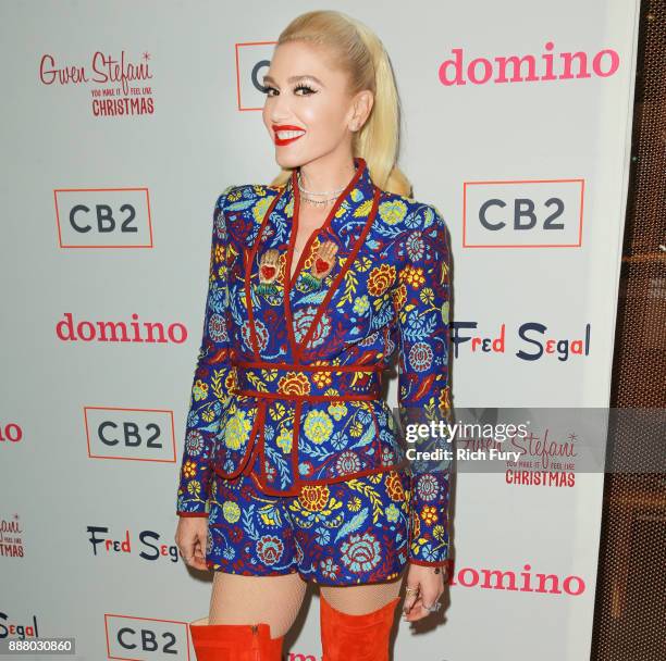 Gwen Stefani attends the Domino Holiday Pop-Up Shop on December 7, 2017 in Los Angeles, California.