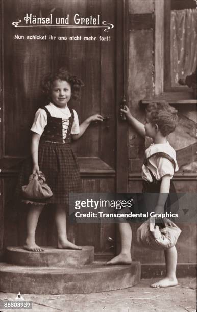 Hansel and Gretel adorn this real photo postcard from Berlin around 1920.
