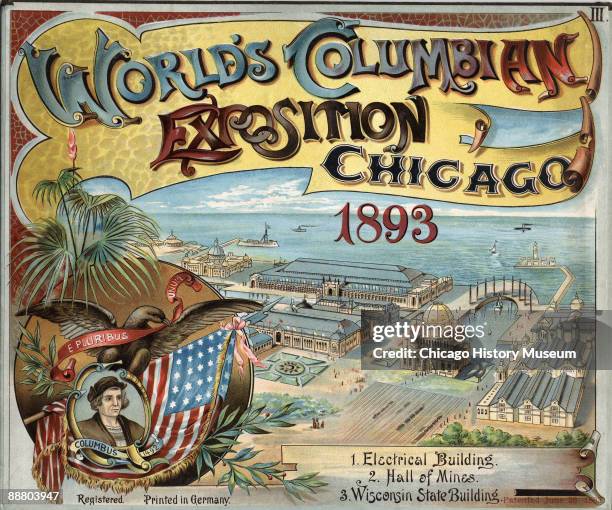 Cover for pop-up book detailing the 'World's Columbian Exposition', Chicago, IL, 1893.