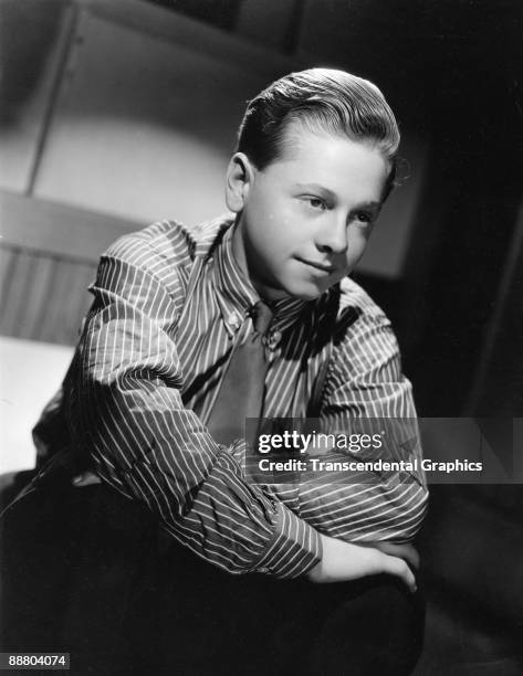 Mickey Rooney poses for a close up during a publicity shoot in Hollywood, circa 1938.