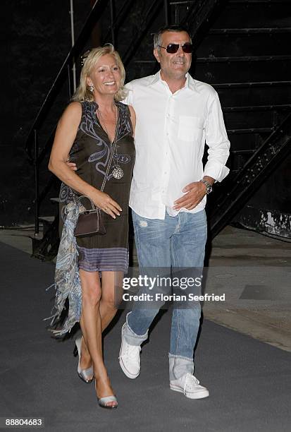 Host Sabine Christiansen and husband Norbert Medus attend the 'BOSS Orange' fashion party during the Mercedes-Benz Fashion Week Berlin S/S 2010 at...