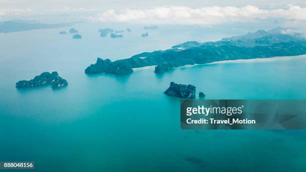 aerial view of the andaman coast islands, phuket, thailand - horizontal stock pictures, royalty-free photos & images