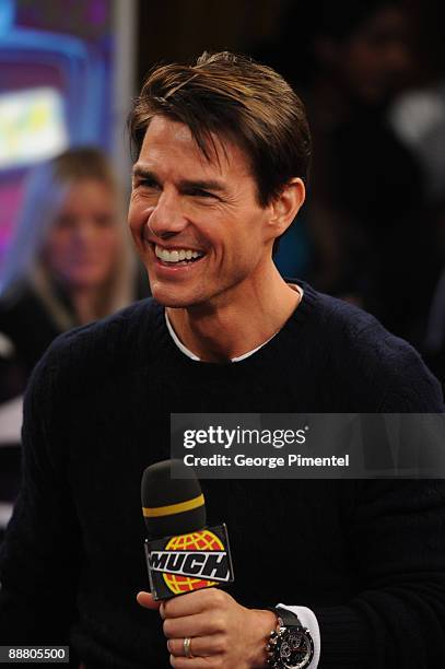 Actor Tom Cruise visits MuchOnDemand for a live interview about his upcoming movie "Valkyrie" at the MuchMusic HQ on December 8, 2008 in Toronto,...