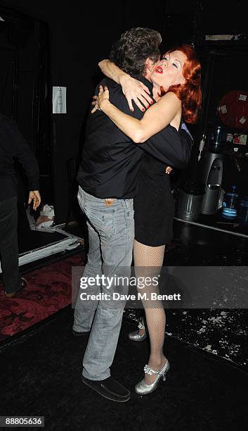 Actors David Hasselhoff and Leigh Zimmerman attend the musical "Chicago" at the Cambridge Theatre on July 2, 2009 in London, England.