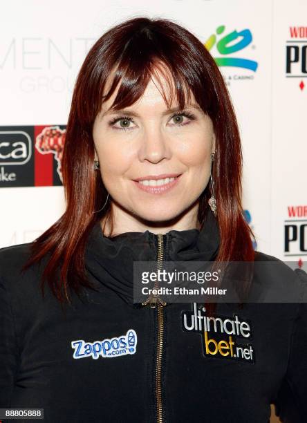 Professional poker player and event host Annie Duke arrives at the Ante Up for Africa celebrity poker tournament at the Rio Hotel & Casino July 2,...