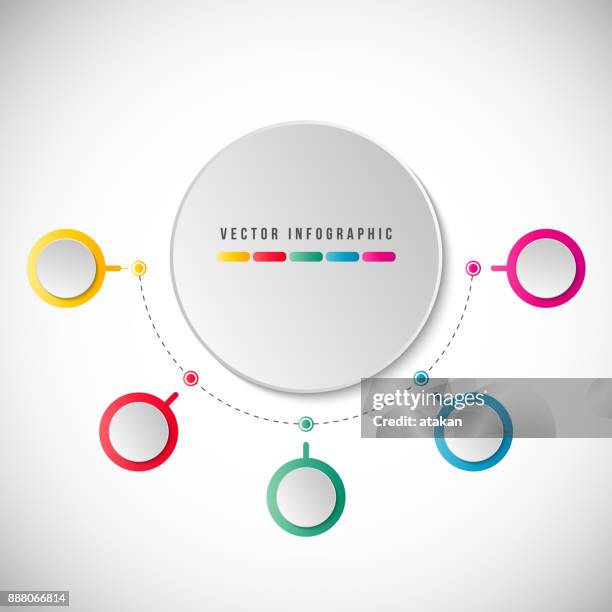 vector chart templates for infographics with 5 options - number 5 construction stock illustrations