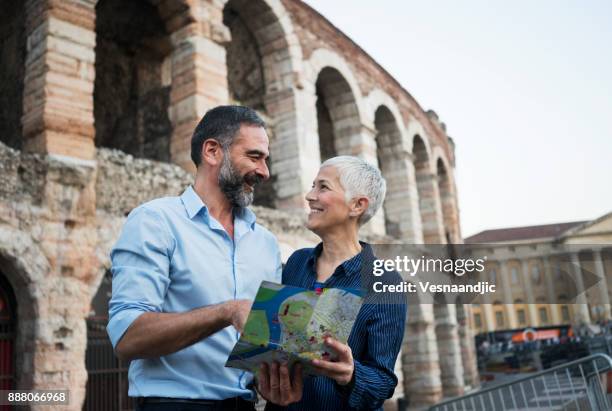 we love to travel - arena di verona stock pictures, royalty-free photos & images