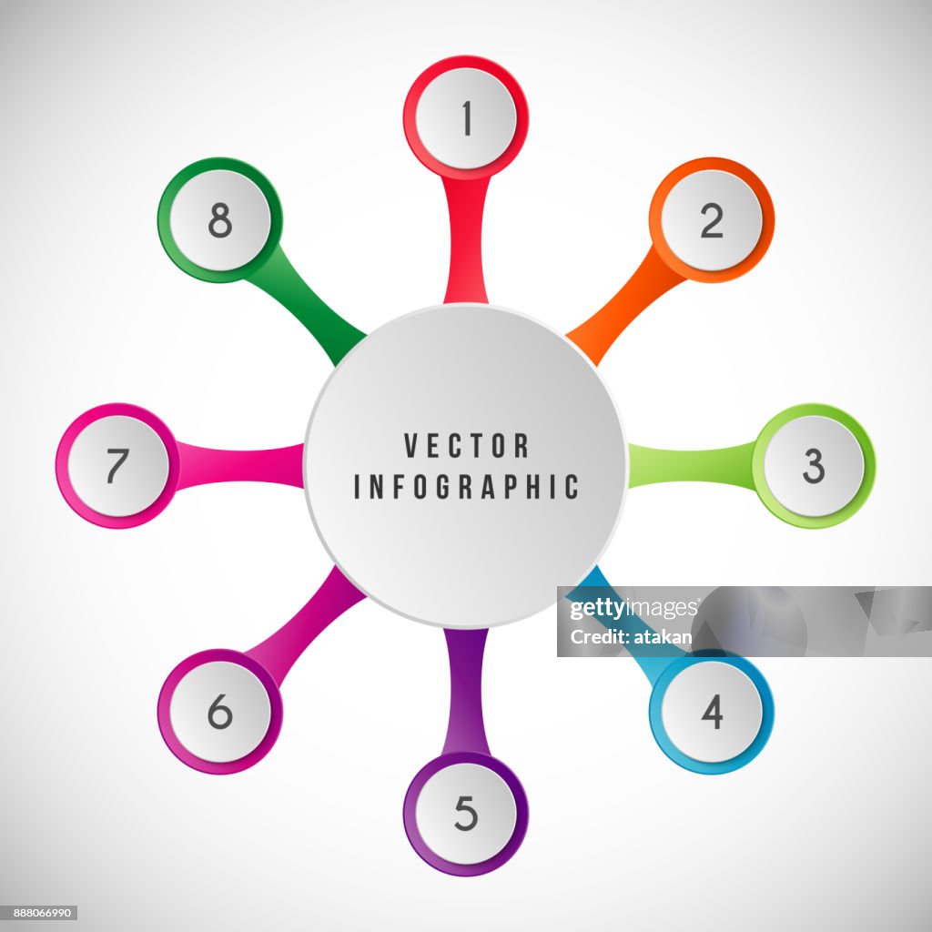 Vector Chart Templates For Infographics With 8 Options High-Res Vector ...