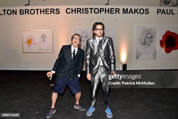 Christopher Makos and Paul Solberg attends the Unveiling of White Square by Richard Meier & Partners at Citigroup Center on December 7, 2017 in...