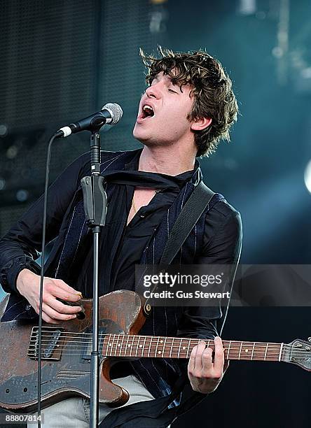 Luke Pritchard of The Kooks performs on stage on day 1 of Hard Rock Calling at Hyde Park on June 26, 2009 in London, England.
