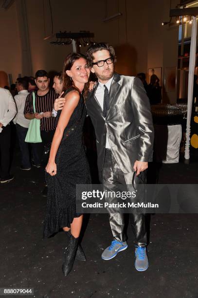 Martina Basabe and Paul Solberg attend the Unveiling of White Square by Richard Meier & Partners at Citigroup Center on December 7, 2017 in Miami,...