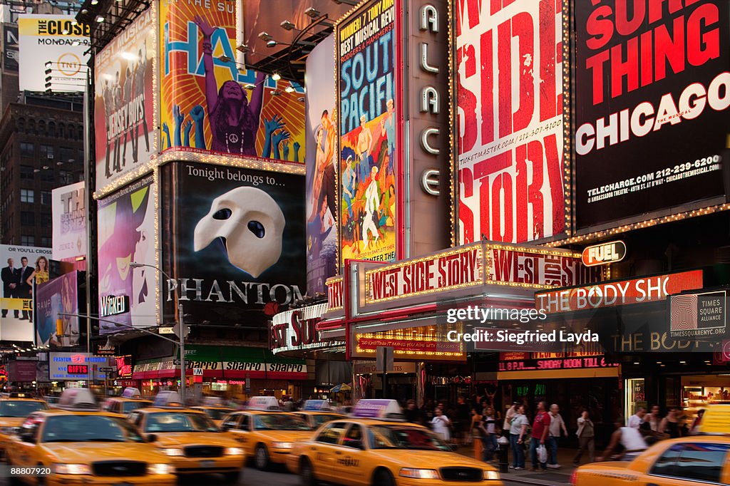 Musical Theatres and Taxis at Times Square