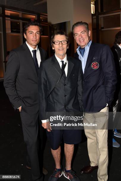 Fabian Basabe, Christopher Makos and Christian Keesee attend the Unveiling of White Square by Richard Meier & Partners at Citigroup Center on...