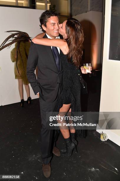 Fabian Basabe and Martina Basabe attend the Unveiling of White Square by Richard Meier & Partners at Citigroup Center on December 7, 2017 in Miami,...