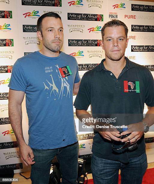 Ben Affleck and Matt Damon arrives at the 3rd Annual Ante Up for Africa Poker Tournament at The Rio Hotel And Casino Resort on July 2, 2009 in Las...