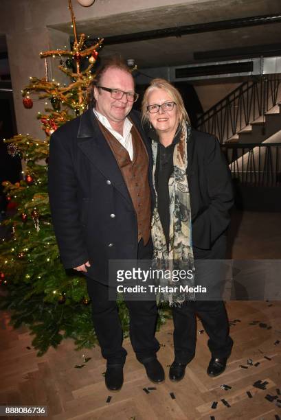 Stefan Arndt and Manuela Stehr during the Medienboard Pre-Christmas Party at Schwuz at Saeaelchen on December 7, 2017 in Berlin, Germany.