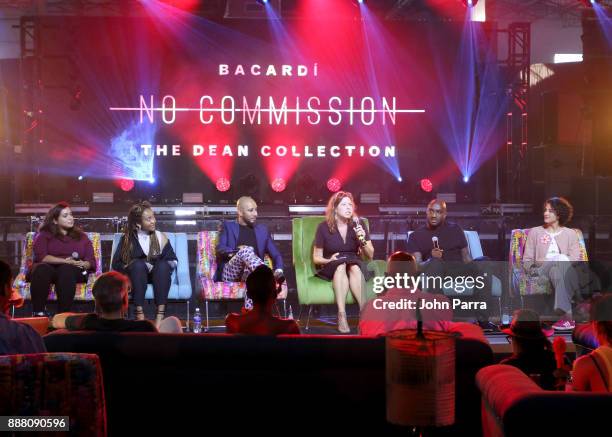 Nora Khan, Kimberly Drew, Swizz Beatz, Anne Pasternak, Virgil Abloh, and Carmen Aguilar y Wedge speak onstage as part of the "Future of Art" panel...