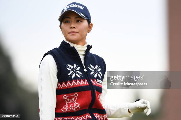 Hina Arakaki of Japan looks on during the final round of the LPGA Rookie Tournament at Great Island Club on December 8, 2017 in Chonan, Chiba, Japan.