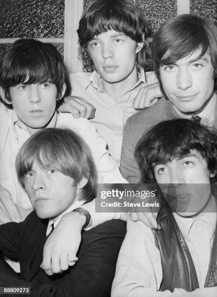 The Rolling Stones, circa 1963. Clockwise from top left, Keith Richards, Mick Jagger, Charlie Watts, Bill Wyman and Brian Jones .