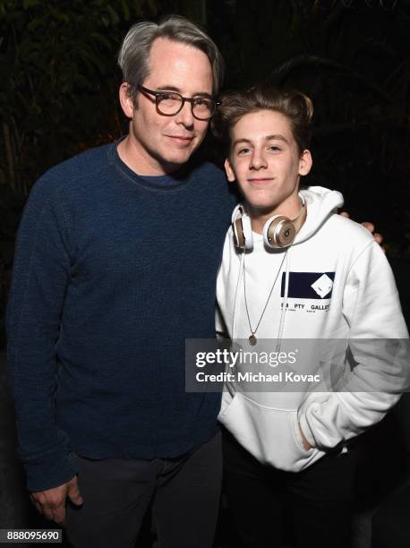 Matthew Broderick and James Wilkie Broderick attend the 2017 GQ Men of the Year Party at Chateau Marmont on December 7, 2017 in Los Angeles,...