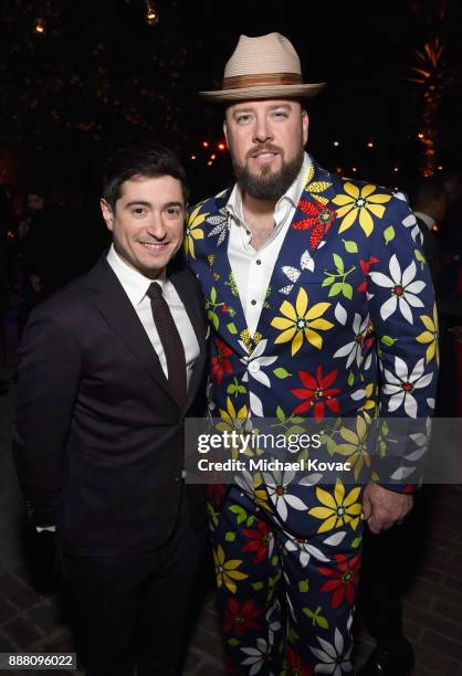 Jason Fuchs and Chris Sullivan attend the 2017 GQ Men of the Year Party at Chateau Marmont on December 7, 2017 in Los Angeles, California.