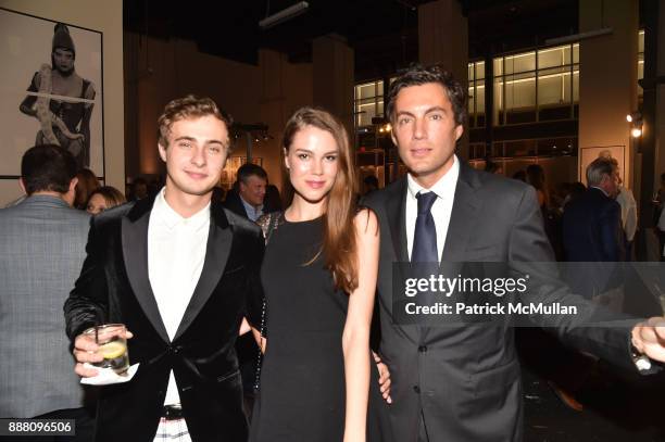 Nicolas Vonzreo, Aneta Kaloskova and Fabian Basabe attend the Unveiling of White Square by Richard Meier & Partners at Citigroup Center on December...