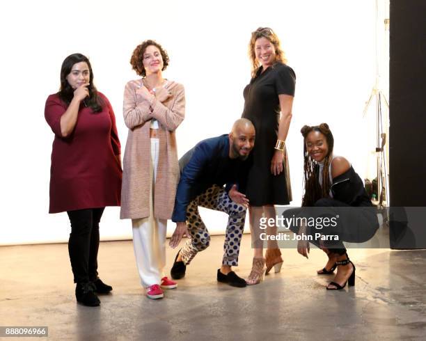Nora Khan, Carmen Aguilar y Wedge, Swizz Beatz, Anne Pasternak, and Kimberly Drew pose for a photo during the VIP Preview of BACARDI, Swizz Beatz And...