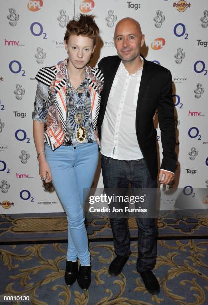 Singer Elly Jackson and producer Ben Langmaid of La Roux attend the O2 Silver Clef Awards 2009 at the London Hilton on July 3, 2009 in London,...